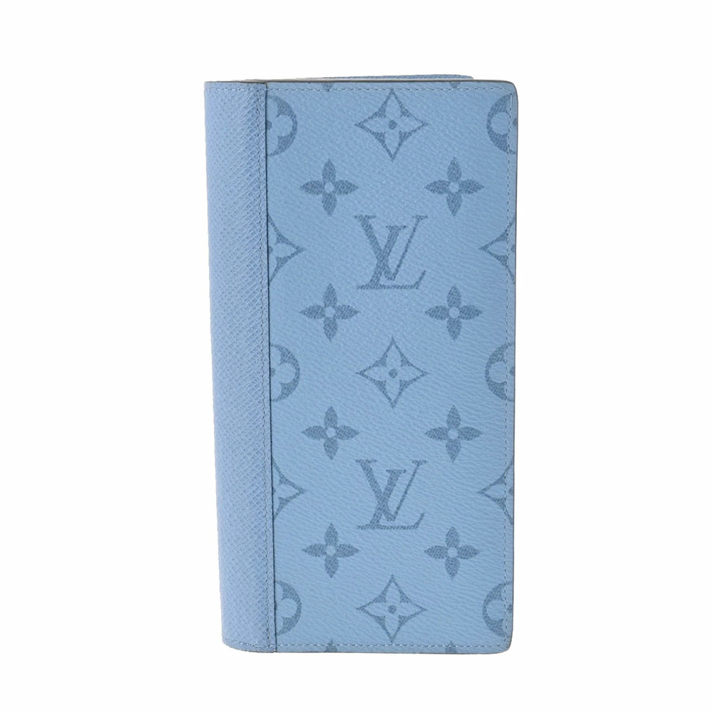 LOUIS VUITTON Taiga Portefeuille Plaza Taigarama Blue Denim Bi fold Wallet